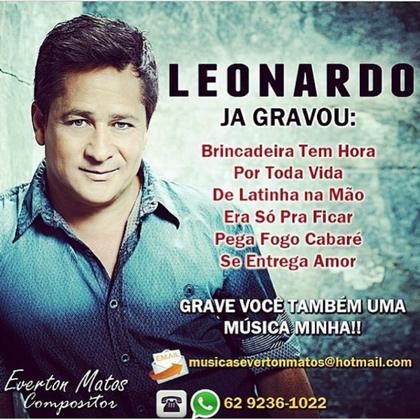 Cartaz: Leonardo gravou músicas de Everton Matos