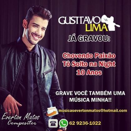 Cartaz: Gusttavo Lima gravou músicas de Everton Matos