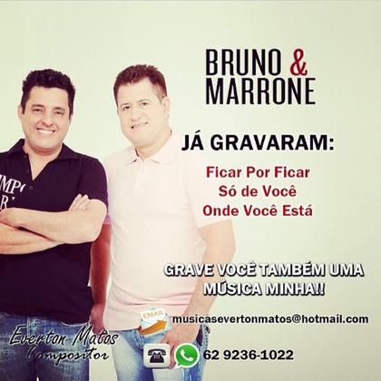 Cartaz: Bruno & Marrone gravou músicas de Everton Matos
